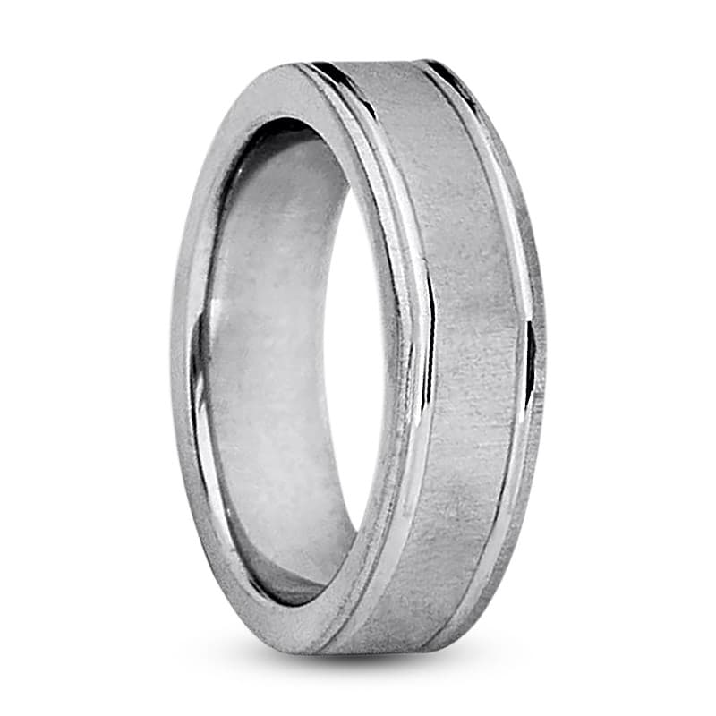 Mens 14KT White Gold Platinum Traditional Wedding Band M202