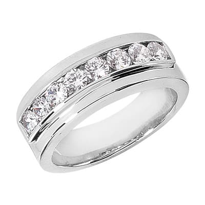 Mens 14KT White Gold Platinum Wedding Band MR1330