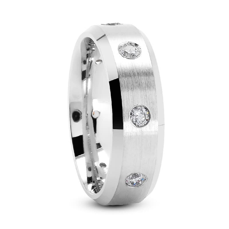 Ladies 14KT White Gold Platinum Traditional Wedding Band DBM101-4-RD