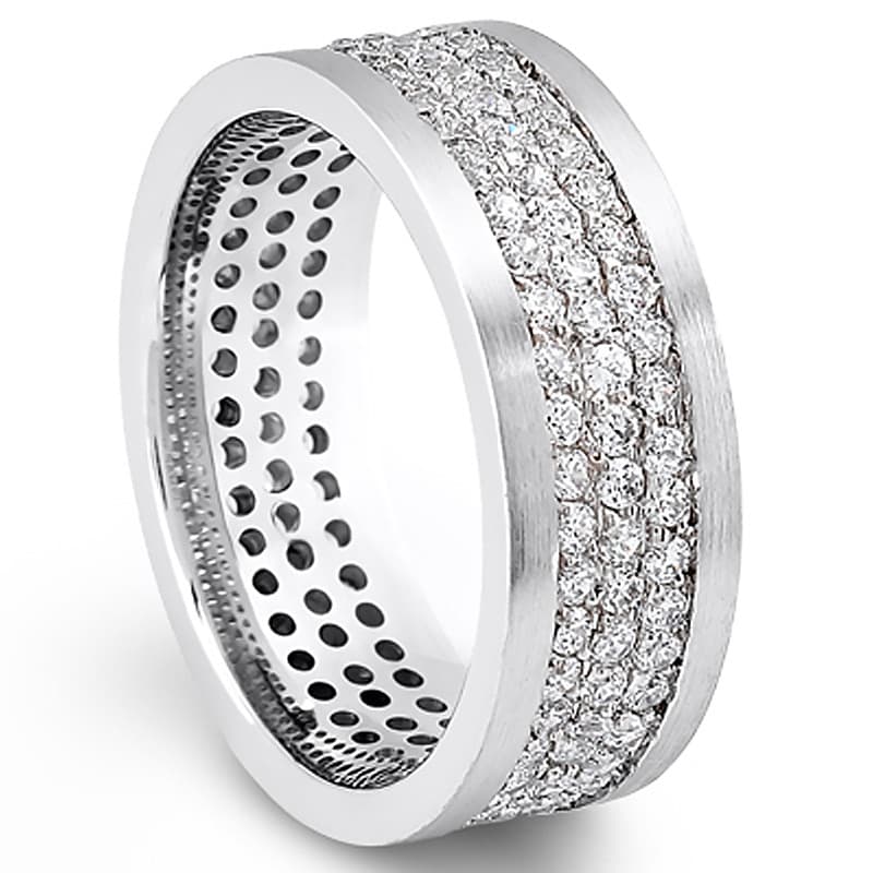 Ladies 14KT White Gold Platinum Traditional Wedding Band DB1295