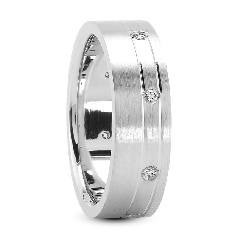 Ladies 14KT White Gold Platinum Traditional Wedding Band DB1119-7