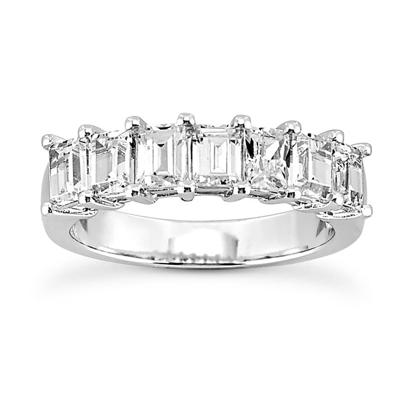 Ladies 14KT White Gold Platinum Diamond Wedding Band WB192-5