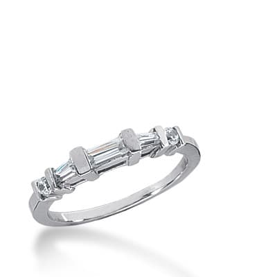 Ladies 14KT White Gold Platinum Diamond Wedding Band WB2330