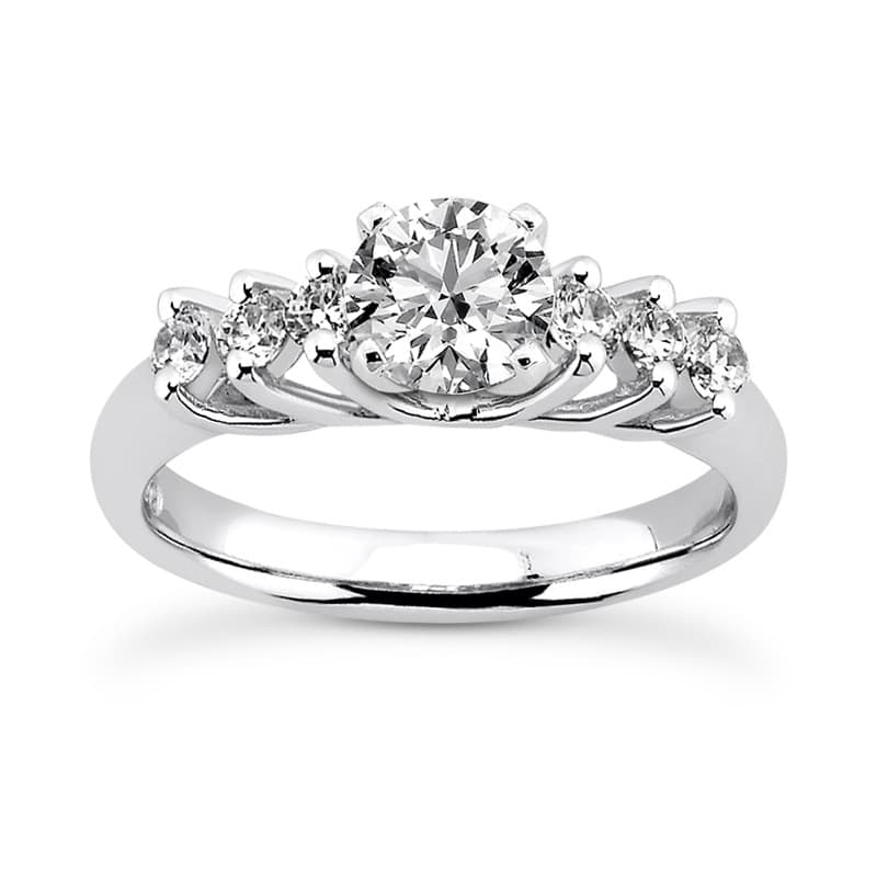 Ladies 14KT White Gold Platinum Fancy Engagement Ring ENR7719