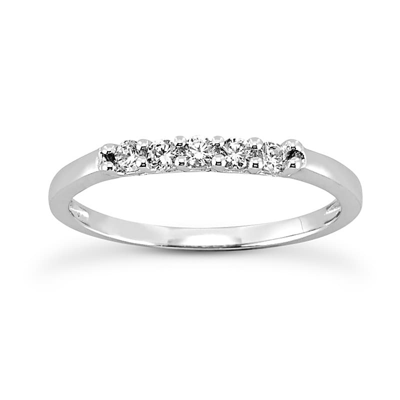 Ladies 14KT White Gold Platinum Round Diamond Wedding Band WB5271