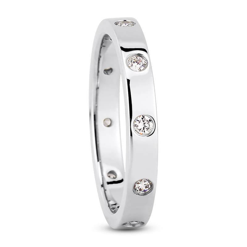 Ladies 14KT White Gold Platinum Traditional Wedding Band db1290