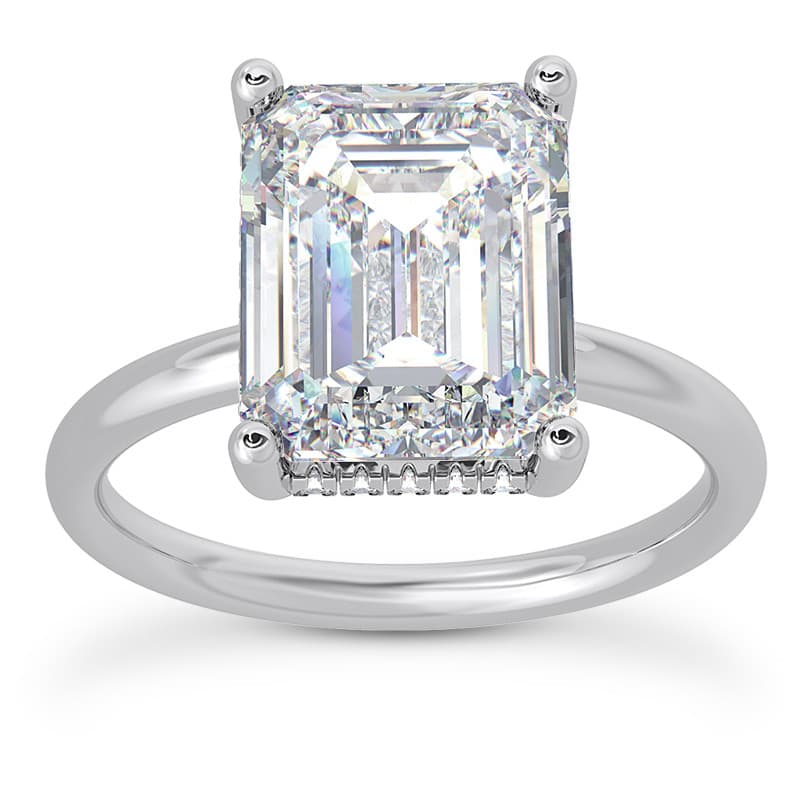 Ladies Emerald Cut Diamond Halo Engagement Ring ENR9818-10x8-EC