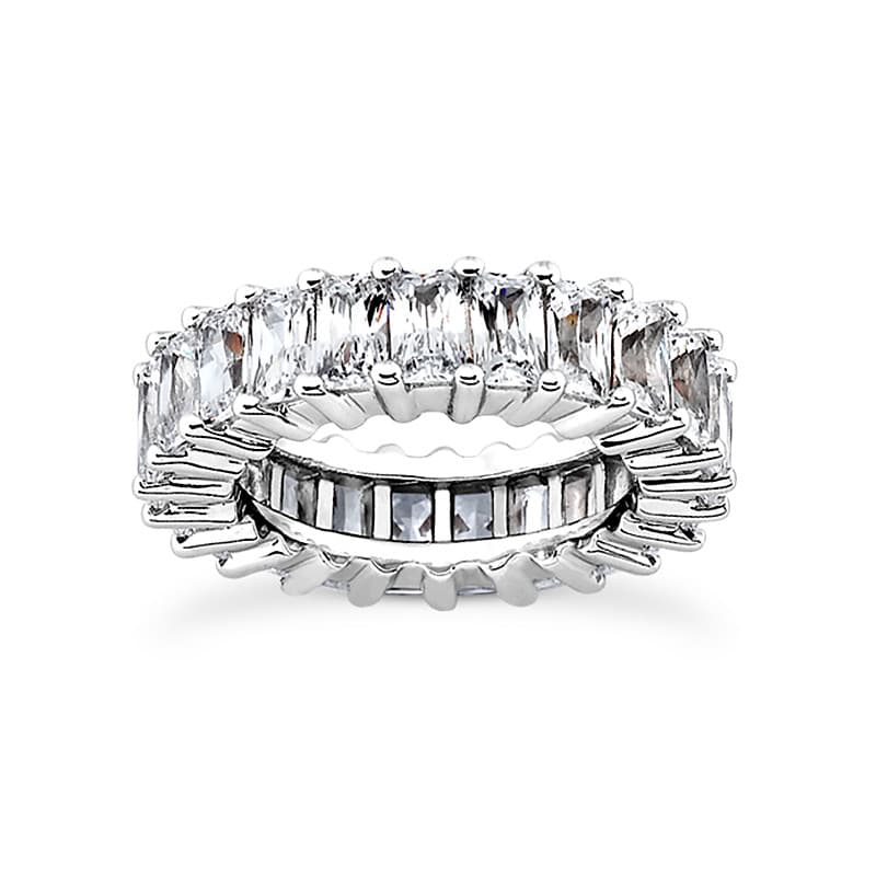Ladies 14KT White Gold Platinum Eternity Wedding Band EWB238-4