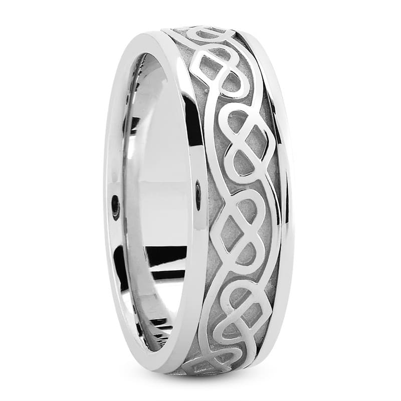 Ladies 14KT White Gold Platinum Traditional Wedding Band HM225