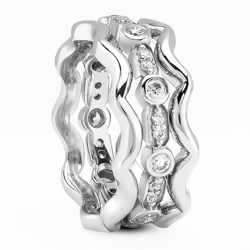 Ladies 14KT White Gold Platinum Traditional Wedding Band DB1224-8-RD