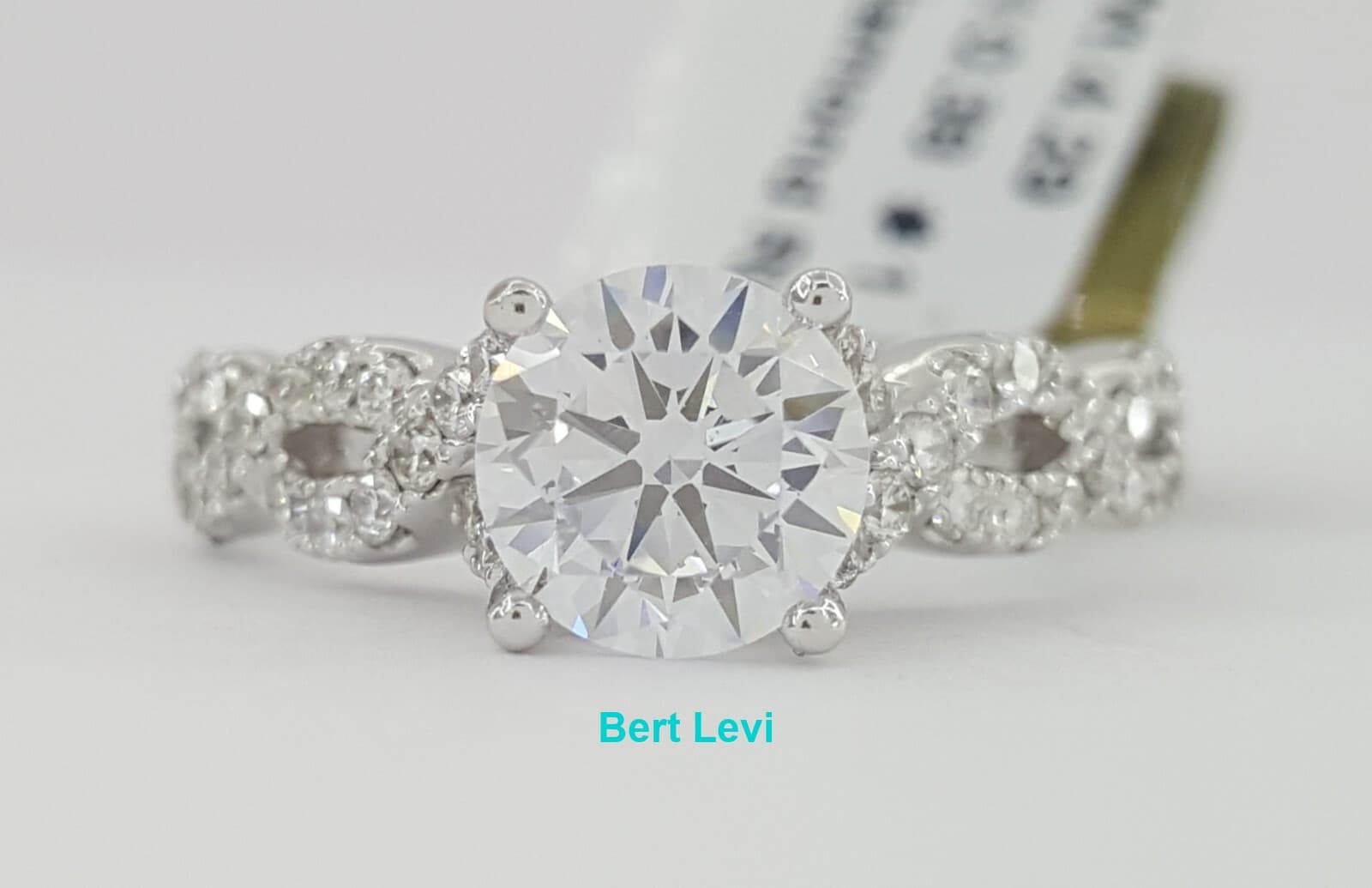 IRIS 0.38 ct 14K Gold Diamond CZ Semi-Mount Crossover Engagement Ring Rtl 1575