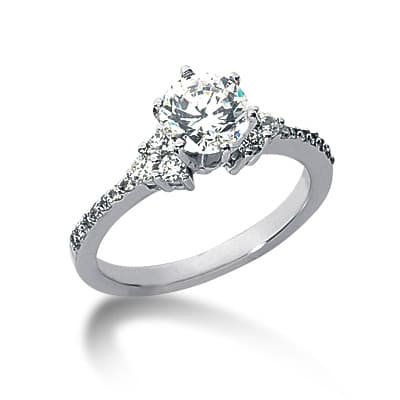 Ladies 14KT White Gold Platinum Fancy Engagement Ring ENR6736