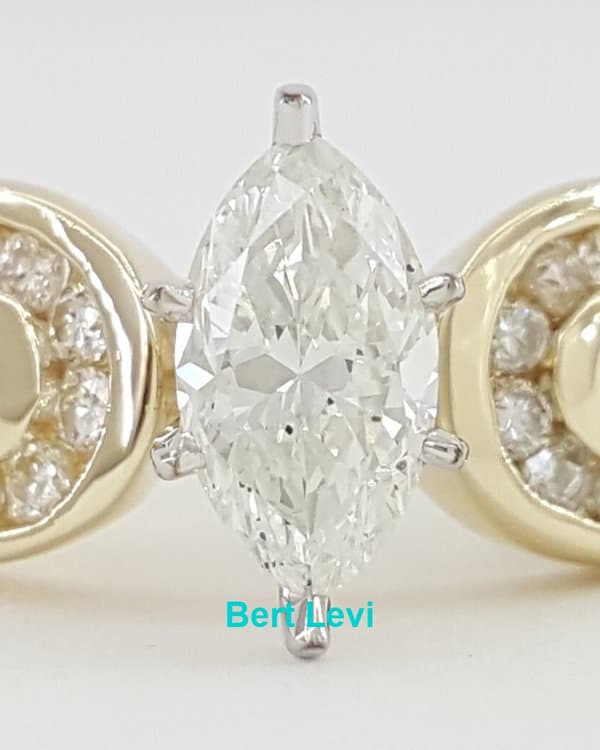Marquise Cut Diamond Engagement Ring 1.26 ct 14K Yellow Gold GIA Retail $3,495