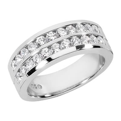 Mens 14KT White Gold Platinum Wedding Band MR1295