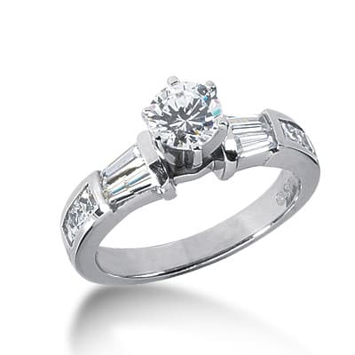 Ladies 14KT White Gold Platinum Fancy Engagement Ring ENR2763