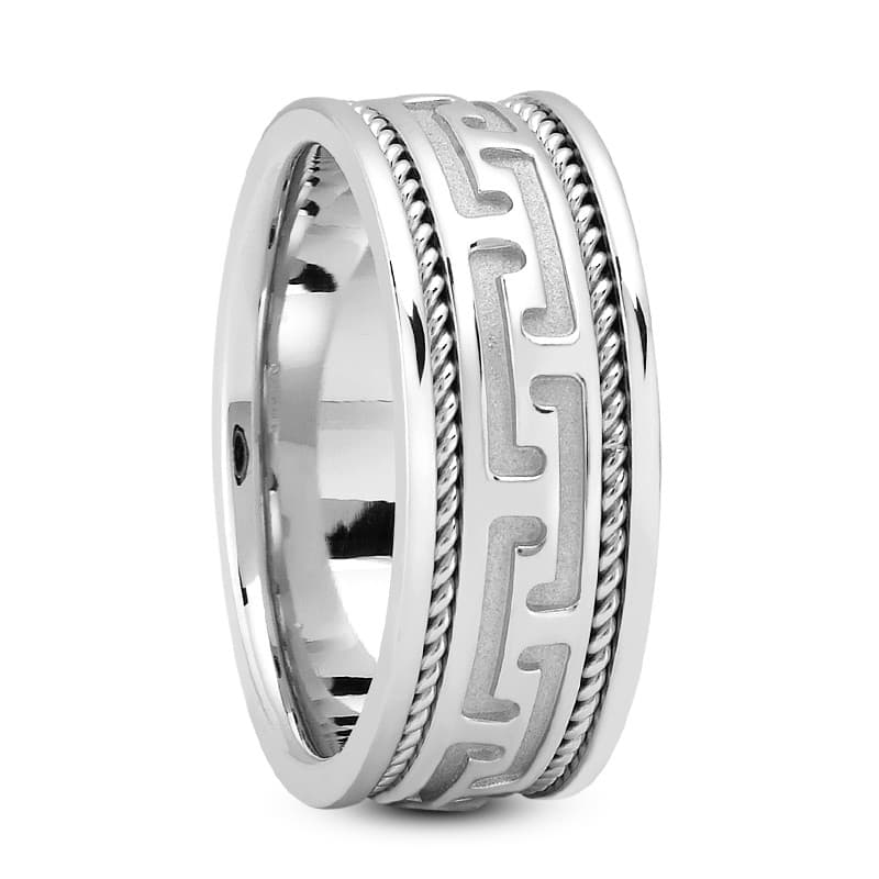 Ladies 14KT White Gold Platinum Traditional Wedding Band HM233
