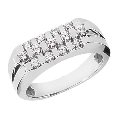 Mens 14KT White Gold Platinum Wedding Band MR1108