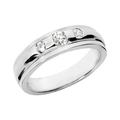 Mens 14KT White Gold Platinum Wedding Band MR141