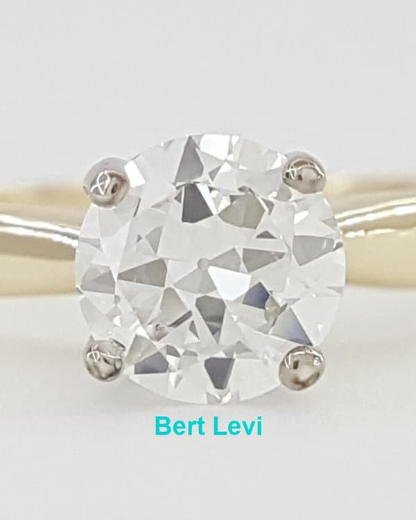Vintage Old European Cut Diamond Solitaire 0.54 ct Engagement Ring F/VVS2