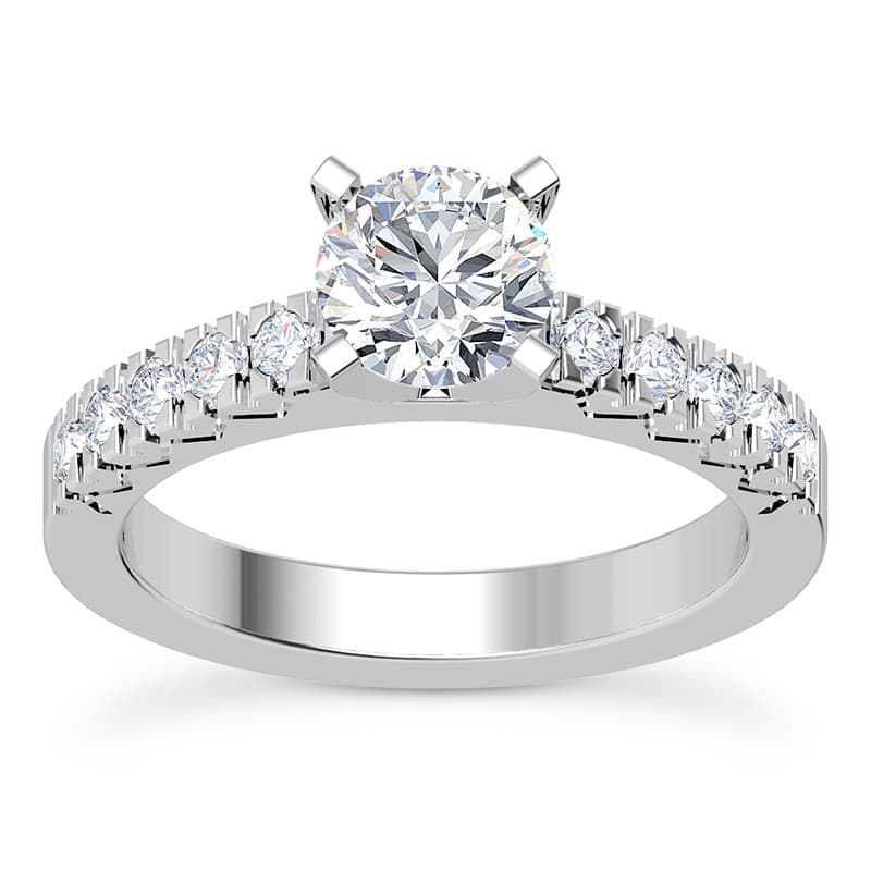 Ladies 14KT White Gold Platinum Fancy Engagement Set ENS1972-A