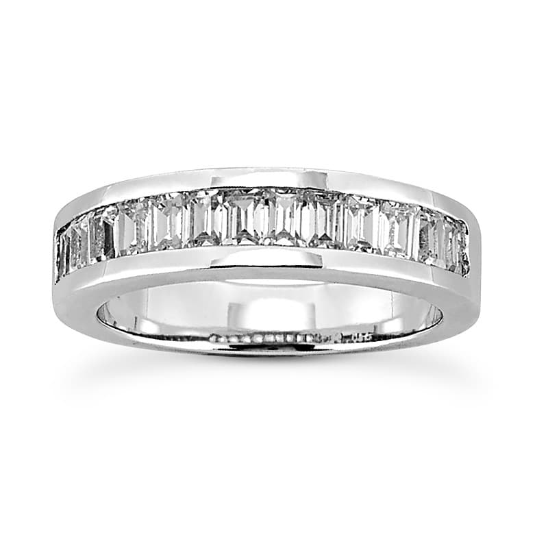 Ladies 14KT White Gold Platinum Diamond Wedding Band WB467