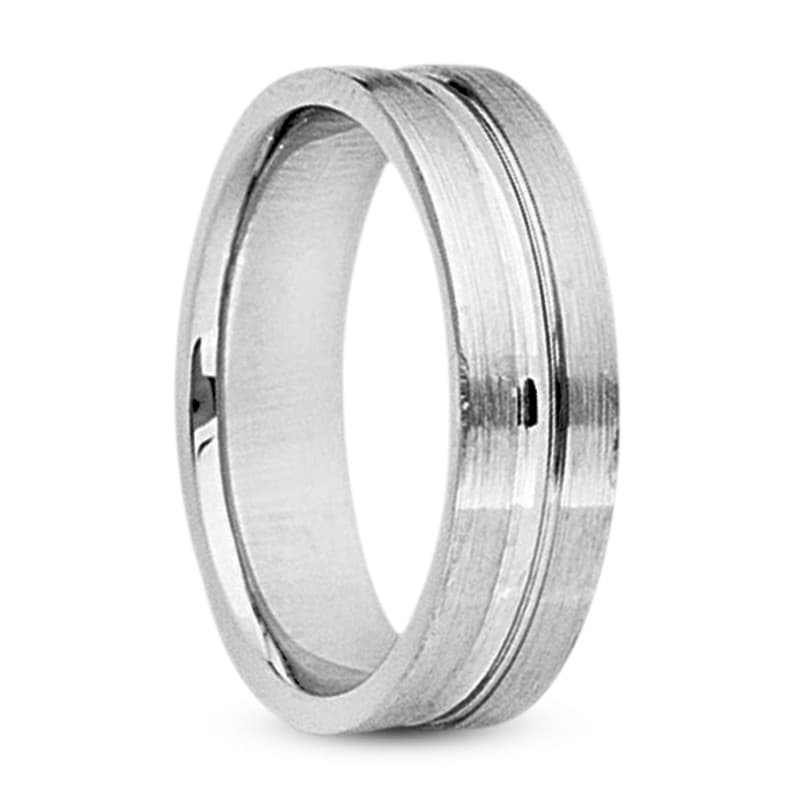 Mens 14KT White Gold Platinum Traditional Wedding Band M288