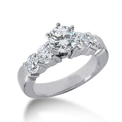 Ladies 14KT White Gold Platinum Fancy Engagement Ring ENR2864