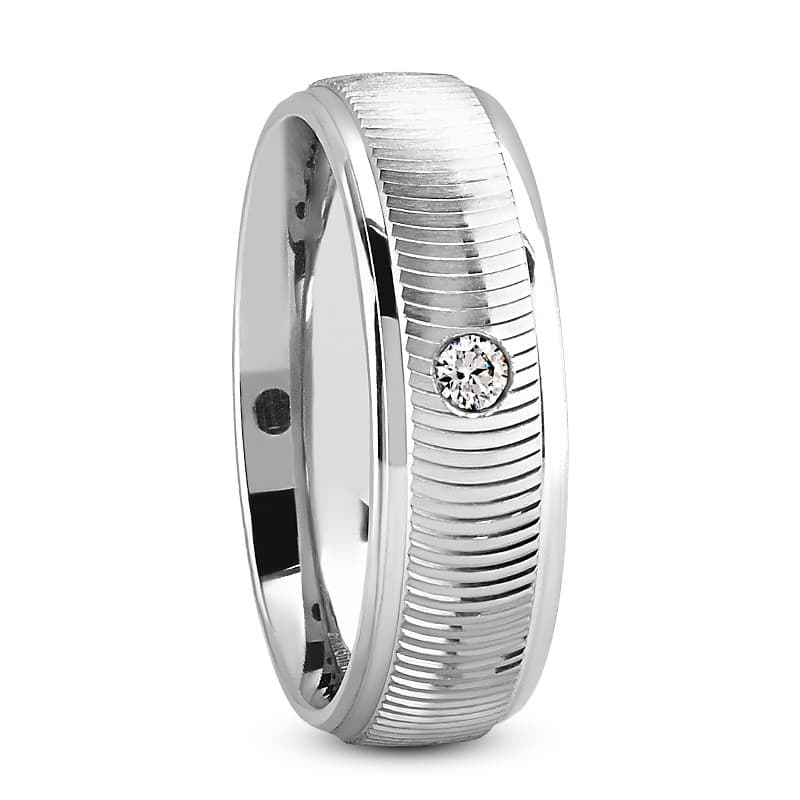 Ladies 14KT White Gold Platinum Traditional Wedding Band DB1143-RD