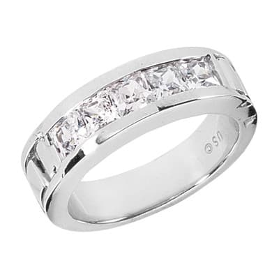 Mens 14KT White Gold Platinum Wedding Band MR1047
