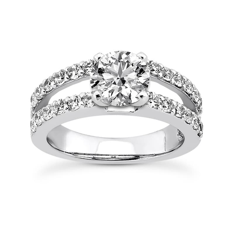 Ladies 14KT White Gold Platinum Fancy Engagement Ring ENR8335