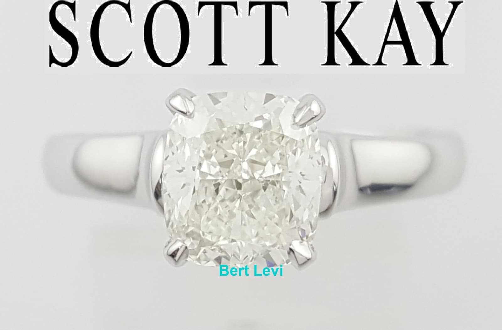 Elongate Cushion Cut Diamond Solitaire Engagement Ring 1.51 ct Plat Rtl $17K