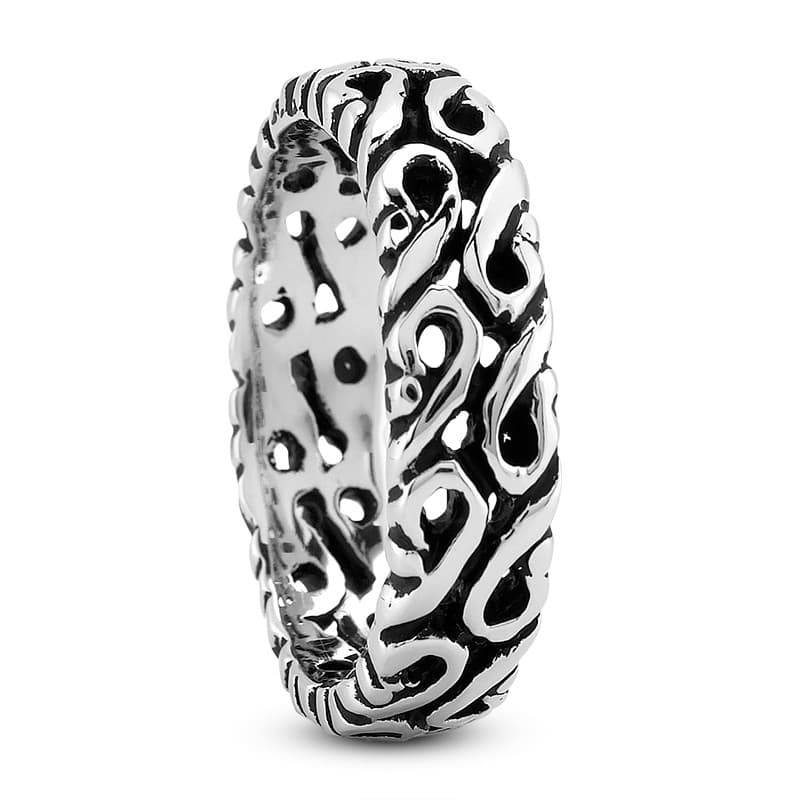 Ladies 14KT White Gold Platinum Traditional Wedding Band HM254