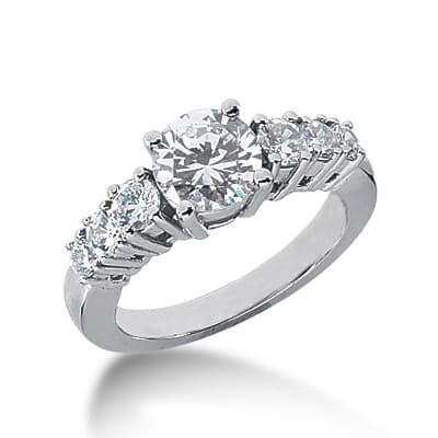 Ladies 14KT White Gold Platinum Fancy Engagement Ring ENR2929