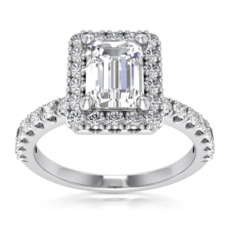Ladies Emerald Diamond Engagement Sets ENS2378-6.5x4.5mm-EM-A