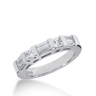 Ladies 14KT White Gold Platinum Diamond Wedding Band WB2358