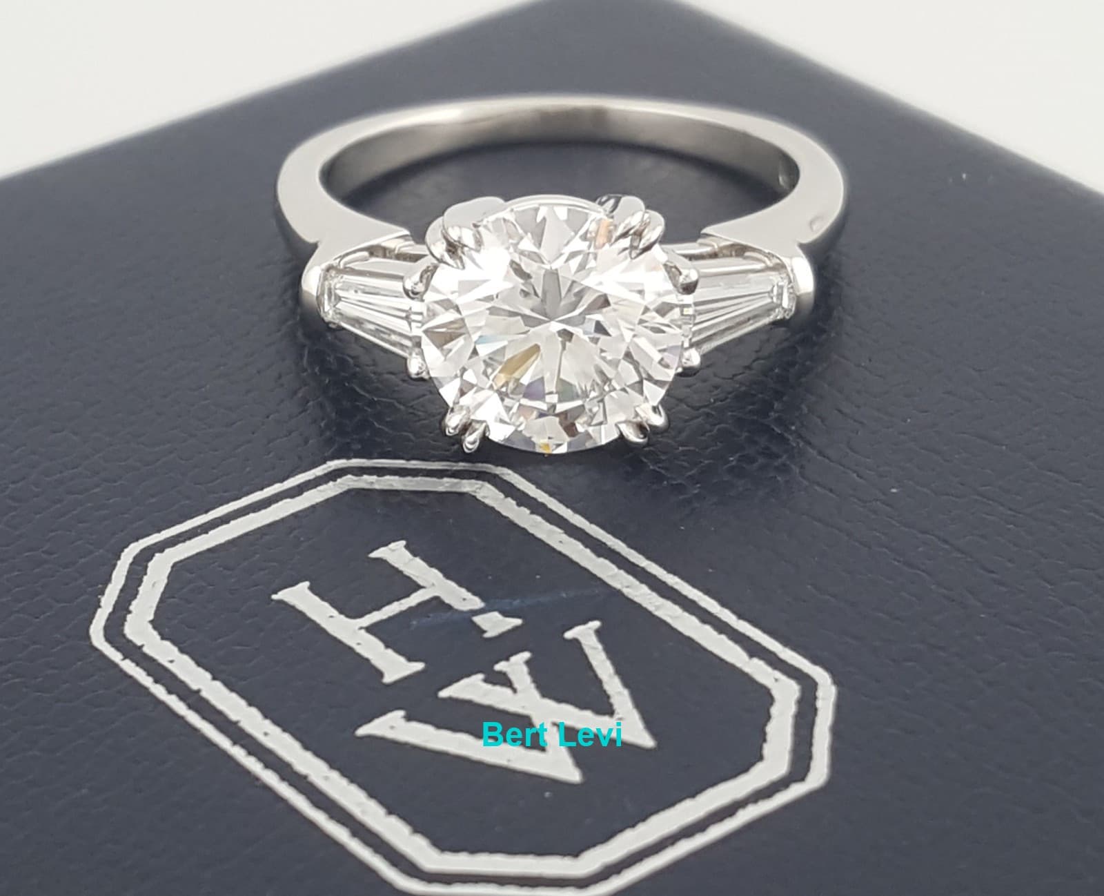 Harry Winston Classic Round Diamond Three Stone Engagement Ring 2.4 ct Rtl $66K