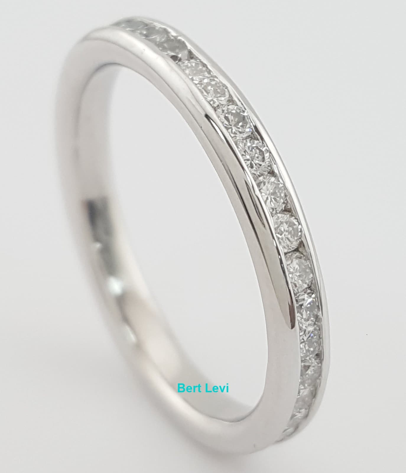 Round Diamond Eternity Channel Set Wedding Ring 0.65 ct 2.7 mm Platinum