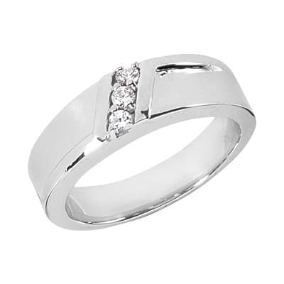 Mens 14KT White Gold Platinum Wedding Band MR1193