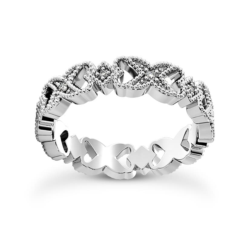 Ladies 14KT White Gold Platinum Eternity Wedding Band EWB523-4