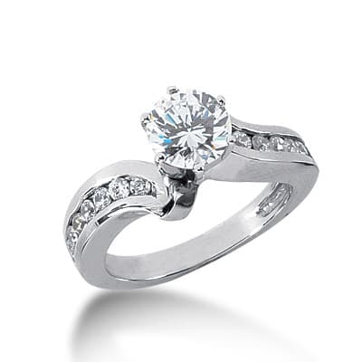 Ladies 14KT White Gold Platinum Fancy Engagement Ring ENR1632