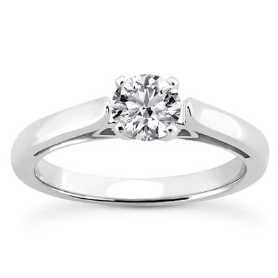 Ladies 14KT White Gold Platinum Solitaire Engagement Set ENS1990-A