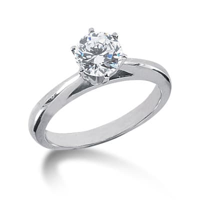 Ladies 14KT White Gold Platinum Solitaires Engagement Ring ENR2128