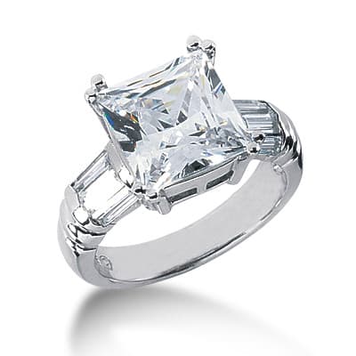 Ladies 14KT White Gold Platinum Fancy Engagement Ring ENR2201
