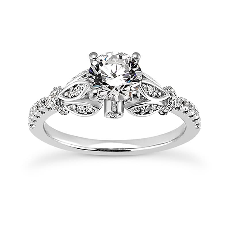 Ladies 14KT White Gold Platinum Fancy Engagement Set ENS2219-1.50-A
