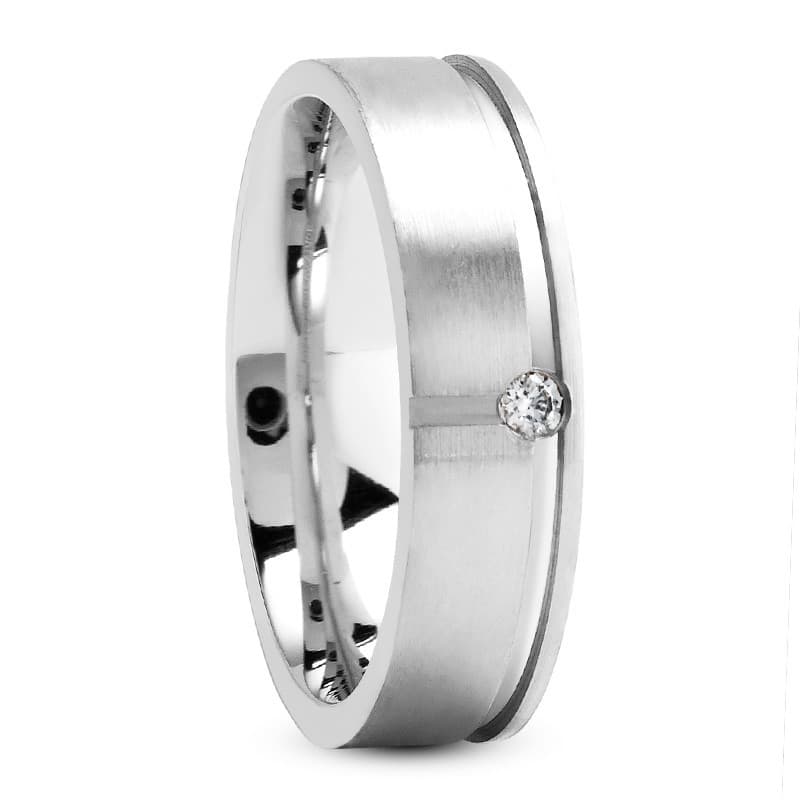 Ladies 14KT White Gold Platinum Traditional Wedding Band DB1265