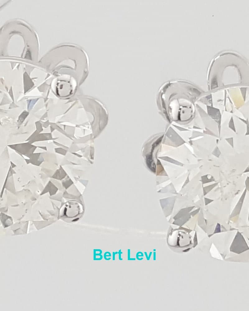 Natural Round Brilliant Cut Diamond Stud Earrings 5 ct 18k White Gold Rtl $65K