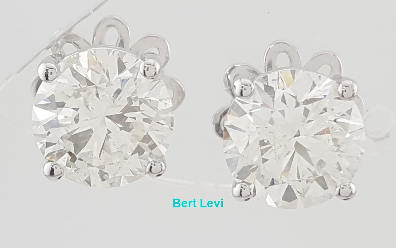 Natural Round Brilliant Cut Diamond Stud Earrings 5 ct 18k White Gold Rtl $65K