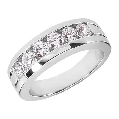 Mens 14KT White Gold Platinum Wedding Band MR1053