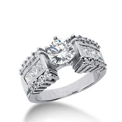 Ladies 14KT White Gold Platinum Fancy Engagement Ring ENR3151