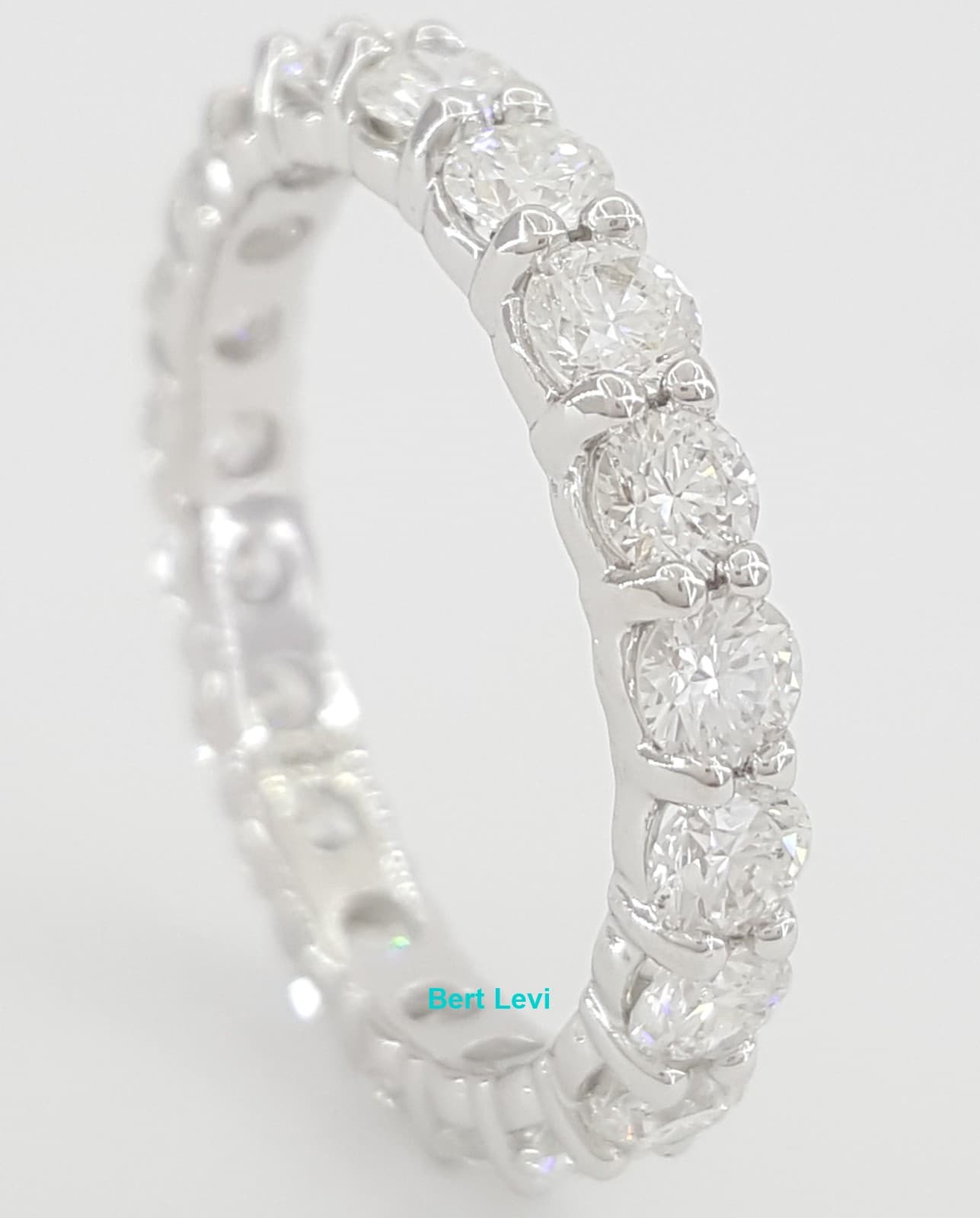 Round Diamond Full Circle Eternity Wedding Band Ring 2 ct 3mm 14k White Gold